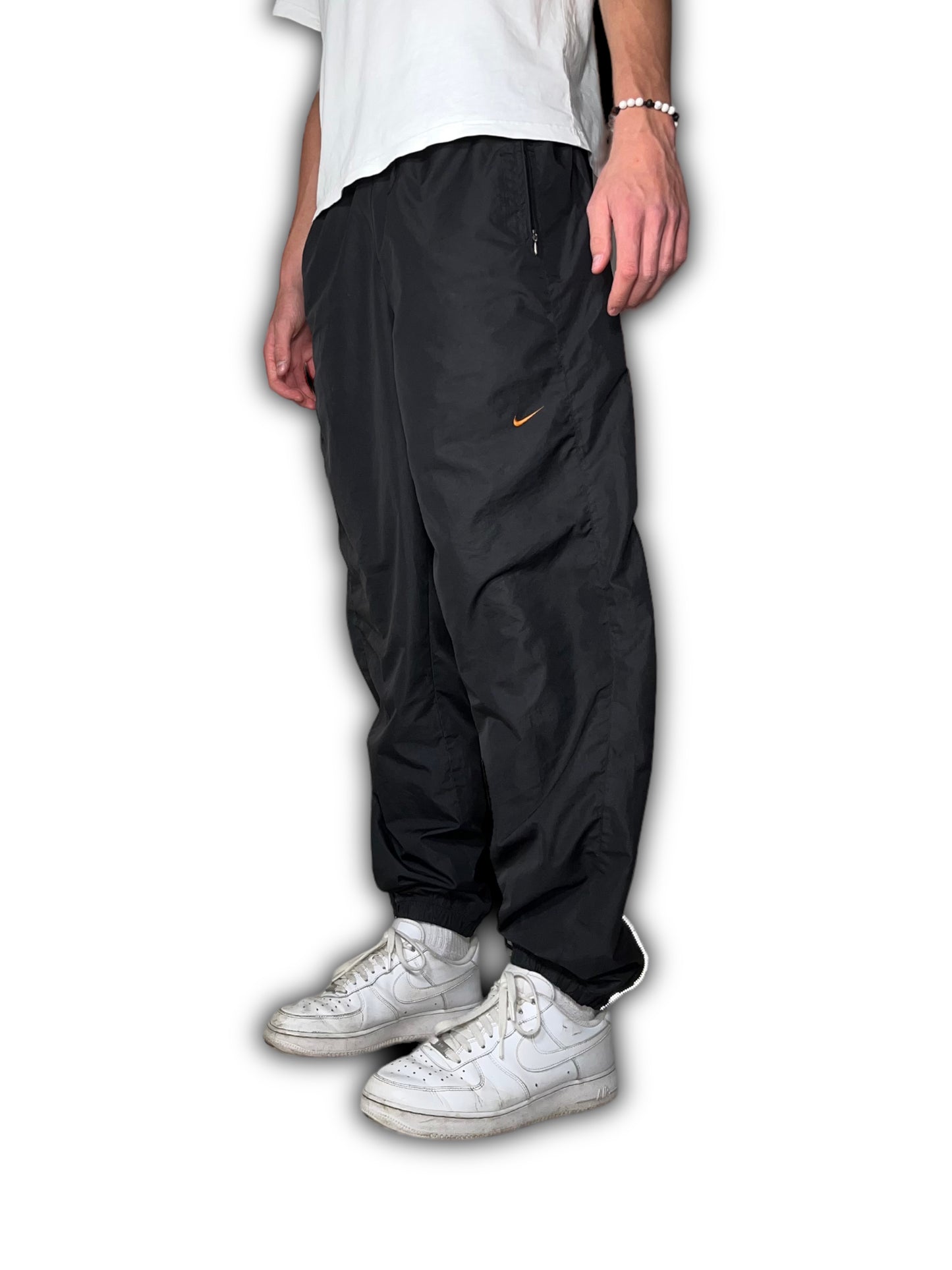 Vintage Nike Men's Parachute Insulated Track Pants Black XL Circa 1990s